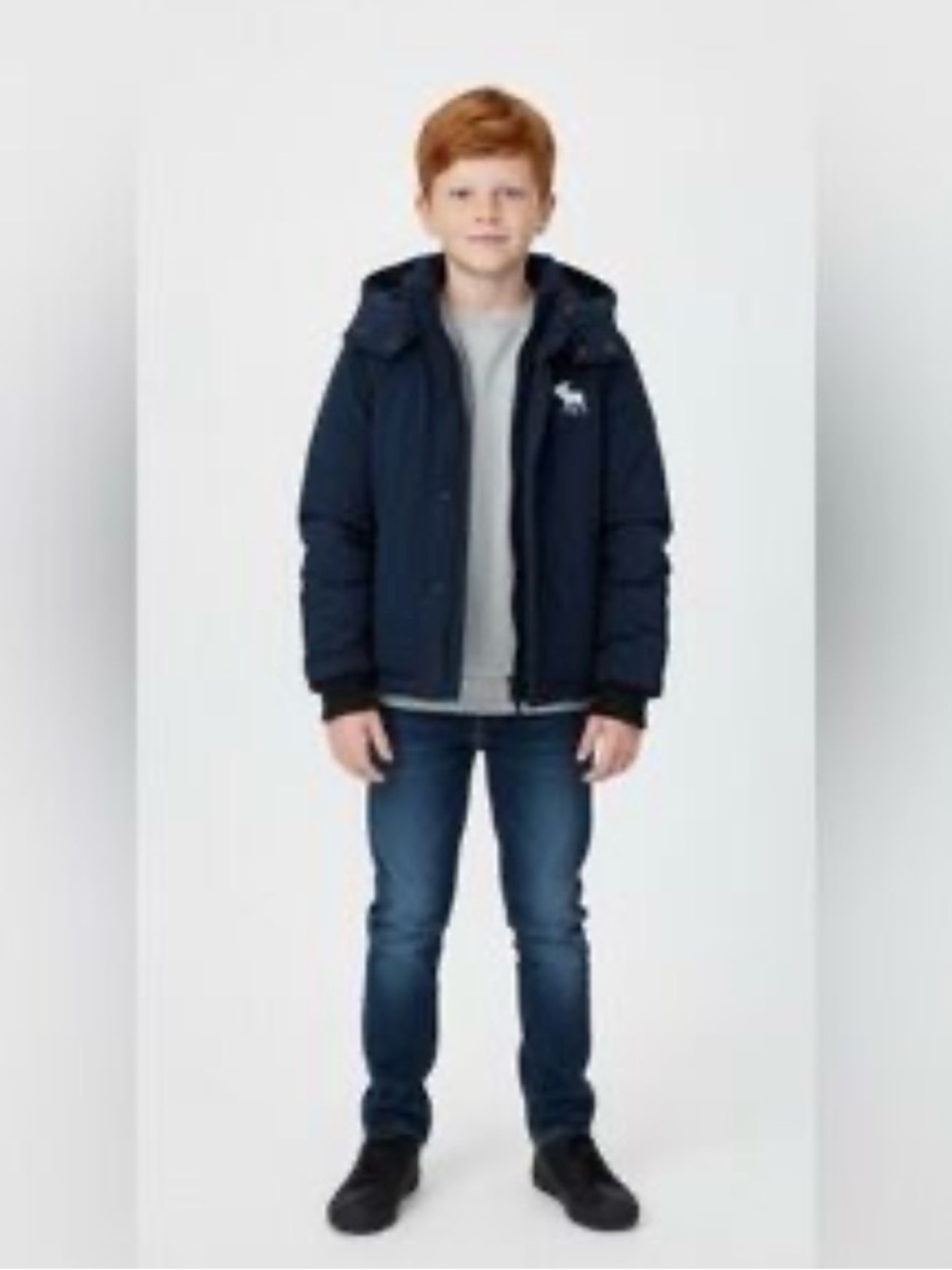 Abercrombie & Fitch Kids "A&F Adventure" Hooded Winter Parka - Navy Blue